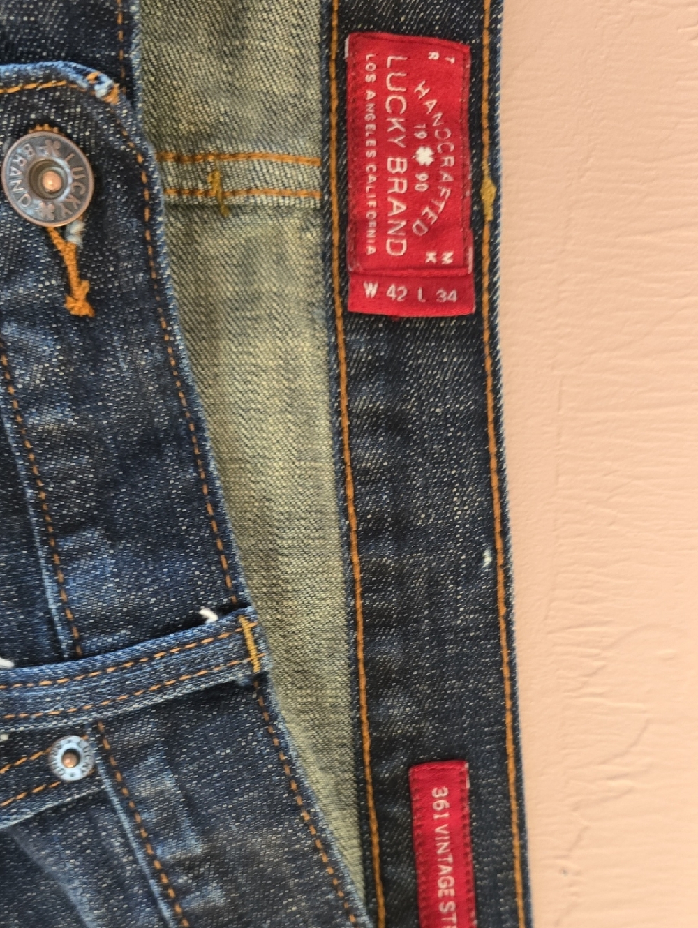 Lucky Brand Men's Dark Blue Slim Straight Jeans